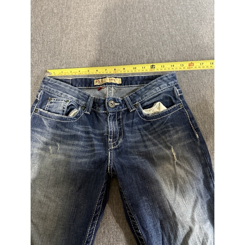 BKE Buckle Kate Stretch Distressed Bedazzled Pockets Low Rise Women Jeans Sz 28 - Picture 10 of 16